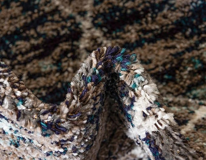 Unique Loom Trellis Frieze Collection Area Rug - Geometric (4' x 6' Oval, Blue Multi/ Ivory)
