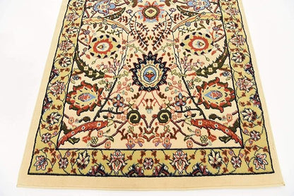 Unique Loom Espahan Collection Area Rug - Cape Cod (4' 1" x 6' 1" Rectangle, Cream/ Black)