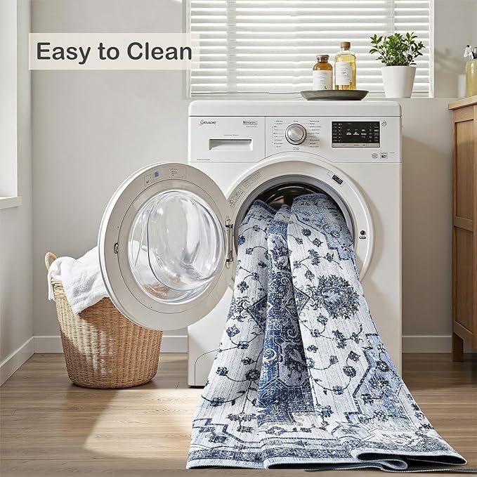 Washable Area Rugs 6x9,Boho Area Rug,Collapsible Area Rug for Bedroom, Entryway, Kitchen, Bathroom