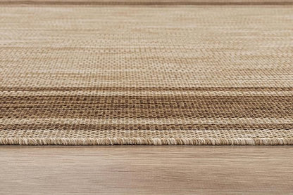 Beverly Rug Large Outdoor Rug 10x14 Modern Bordered Area Rugs for Indoor and Outdoor Patio Deck Porch Garden Waterproof Weather Sun Resistant Washable Outside Carpet (10 x 14 Jute)