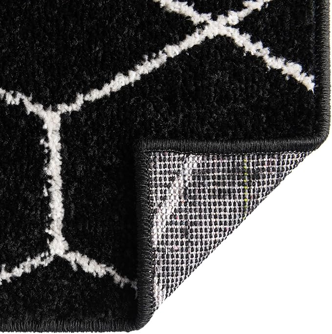 Unique Loom Trellis Frieze Collection Area Rug - Geometric (2' x 6' 1" Runner, Black/ Ivory)