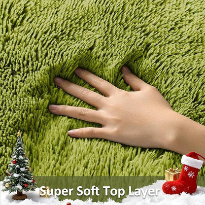 Ophanie Green Rugs for Living Room 5x8, Grass Shag Fluffy Large Fuzzy Plush Soft Carpets, Floor Shaggy Area Rugs for Bedroom, Carpet for Kids Boys Girls Dorm Nursery Home Decor Aesthetic