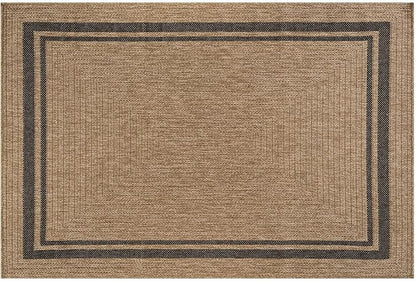 Beverly Rug Easy Jute Bordered Entry Rug 2x3 Washable Durable Indoor Outdoor Area Rugs for Living Dining Room Patio Office Stain Resistant Non Shedding Casual Indoor Outside Carpet 2 x 3 Natural