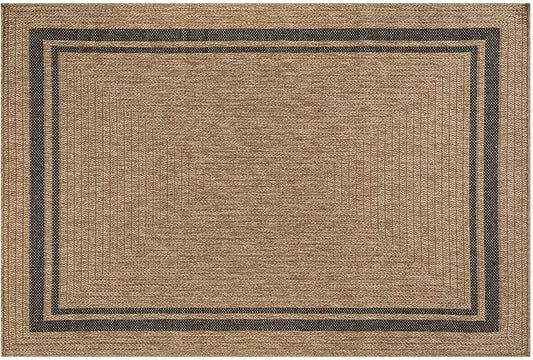 Beverly Rug Easy Jute Bordered Entry Rug 2x3 Washable Durable Indoor Outdoor Area Rugs for Living Dining Room Patio Office Stain Resistant Non Shedding Casual Indoor Outside Carpet 2 x 3 Natural