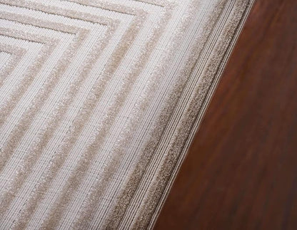 Unique Loom Sabrina Soto Outdoor Collection Geometric, Modern, Vibrant, Carved Area Rug (4' 0 x 6' 0 Rectangular, Beige)