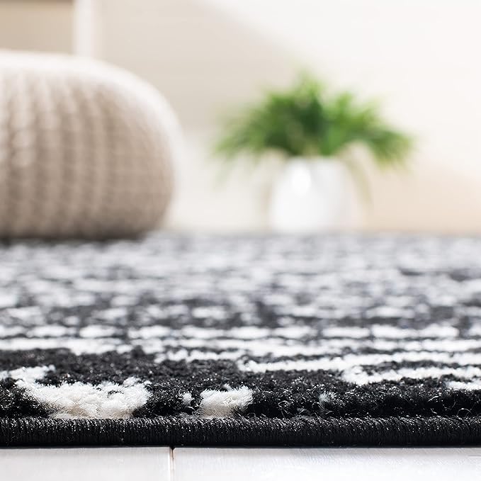 SAFAVIEH Area Rug 12x18 - Tulum Collection - Large - Black & Ivory, Moroccan Boho Tribal Design, Non-Shedding & Easy to Clean, Ideal for Living Room, Bedroom, Dining Space (TUL272Z)