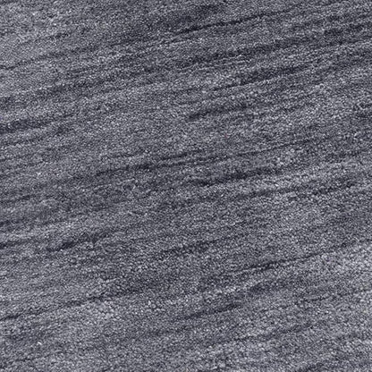 Hand Knotted Loom Wool ECO-Friendly Area Rugs - 8'x8', Round, Charcoal Color, Solid Plain Design, High Pile Thick Handmade Anti Skid Area Rugs for Living Room, Bed Room (L00111)