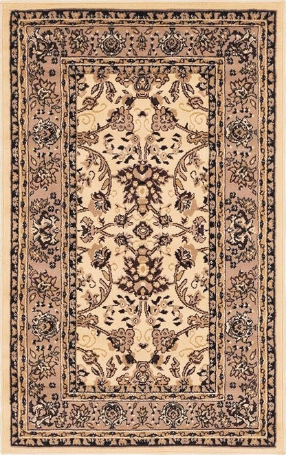 Unique Loom Sialk Hill Collection Area Rug - Washington (3' 3" x 5' 3" Rectangle Ivory/Black)