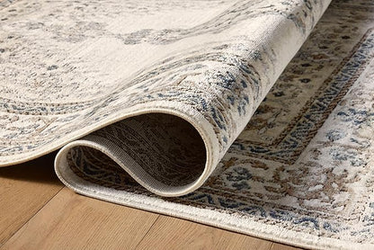 Loloi Teagan Collection TEA-02 Oatmeal/Ivory 9'-9" x 13'-6" Area Rug, Large, Soft Neutral Rug, High-Traffic for Living Room, Bedroom, Home Office, Dining Area