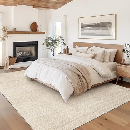 Valenrug Washable Rugs 5x7 - Non Slip 5x7 Area Rugs for Living Room, Stain Resistant Area Rugs for Bedroom, Foldable Machine Washable Area Rug(5'x7', Beige)