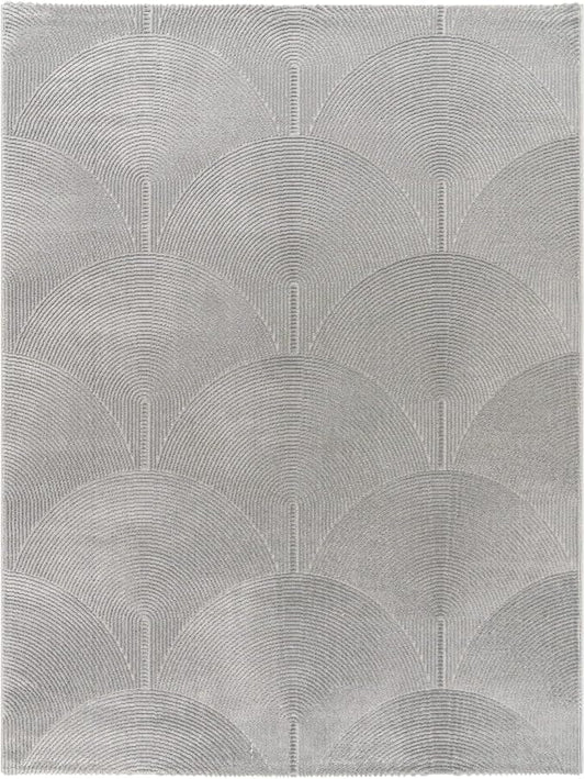 Paco Home Modern Area Rug with Minimalist Arched Lines in Neutral Grey, Size: 5'3" x 7'3"