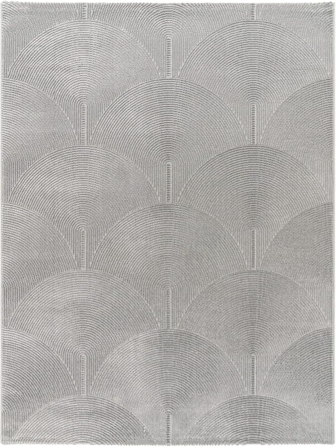 Paco Home Modern Area Rug with Minimalist Arched Lines in Neutral Grey, Size: 6'7" x 9'2"