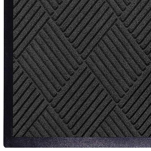 WaterHog Diamond | Commercial-Grade Entrance Mat with Rubber Border – Indoor/Outdoor, Quick Drying, Stain Resistant Door Mat (Charcoal, 3' x 10')