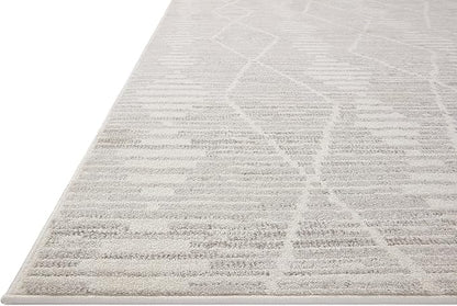 Loloi Kamala Collection KAM-02 Ivory/Silver 2'-7" x 8'-0" Runner Rug