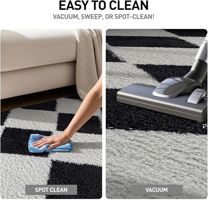 Rugshop Diamond Wave Pattern Shag Area Rug Anthracite Dark Gray 5' x 7' Great for Bedrooms, Living Rooms, or Under Coffee Tables