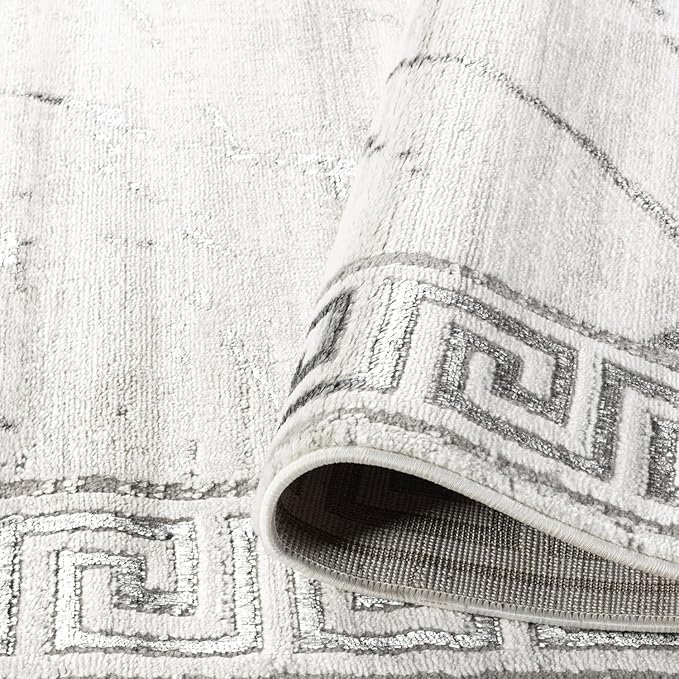 GLORY RUGS Area Rugs Marble 2x7 Cream Gray Carpet Modern Abstract Rug Living Room Dining Bedroom Rug