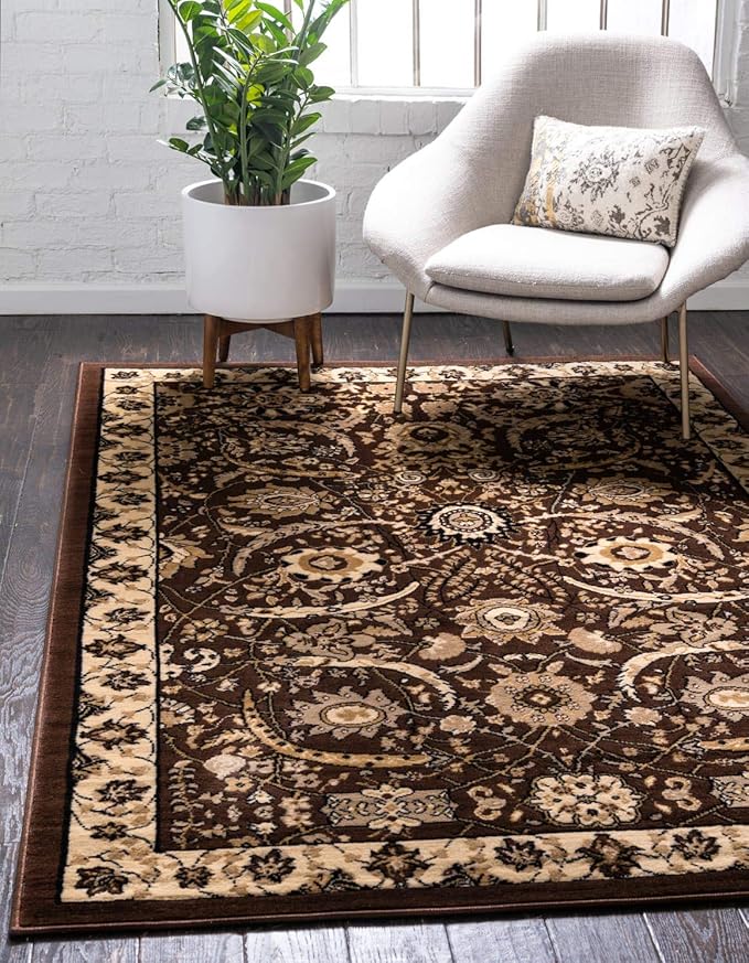 Unique Loom Espahan Collection Area Rug - Cape Cod (9' 10" x 13' 1" Rectangle, Brown/ Beige)