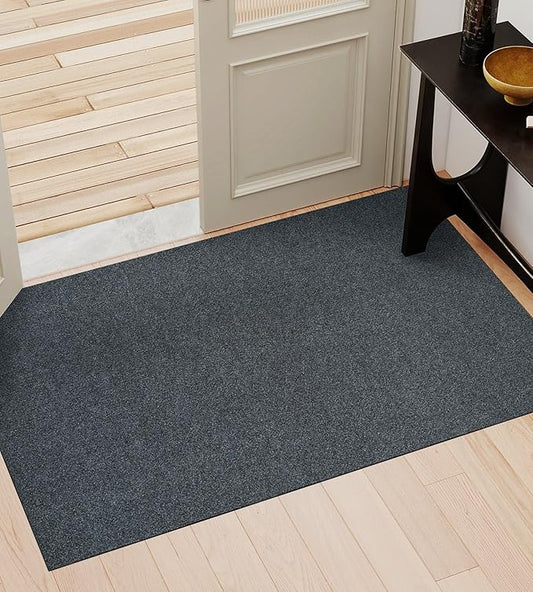 jxgzyy Commercial Outdoor Mat 2'11" x 4'11", Non Slip Front Door Mat Outside Entrance, Heavy Duty Waterproof Floor Mat for Porch, Home, Patio, Garage, Entryway, Grey
