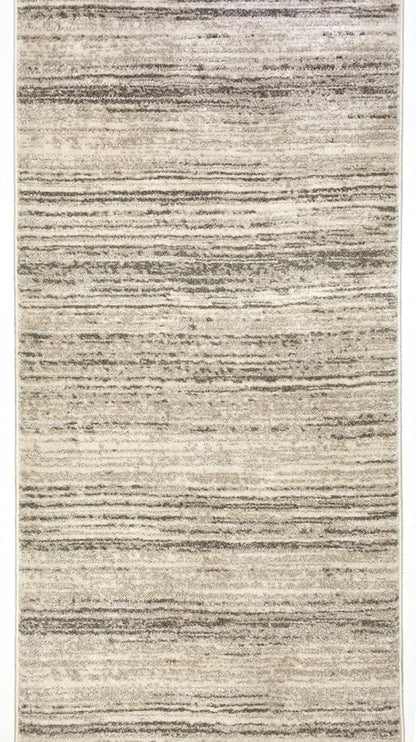 Well Woven Custom Size Hallway & Stair Runner- Harlow Delphi Cream Beige 31 Inches Wide x 7 Feet Long Runner (31" x 7') Runner Rug - Modern Stripes Pattern, Ultra-Soft, Easy-Clean