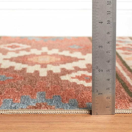 Dash & Albert Canyon Natural Machine Washable Rug, 3 X 5 Feet, Natural Geometric Pattern - Premium Luxury Hotel Quality Soft Breathable Hypoallergenic Machine Washable Easy Care All Season