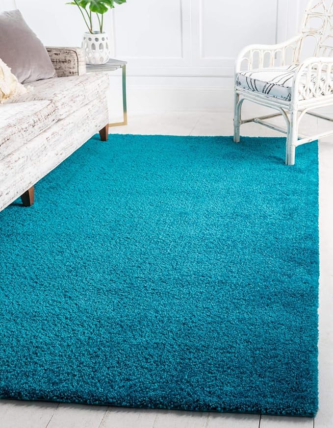 Unique Loom Solo Collection Area Rug - Calabasas (3' 3" x 5' 3" Rectangle, Turquoise)