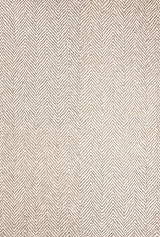 Modern Herringbone Chevron Collection Handcrafted Wool Area Rug - Durable, Zigzag Pattern, for High Traffic, Contemporary Design for Living Room, Bedroom, Dining Room Decor (Sand Beige, 10' x 10')