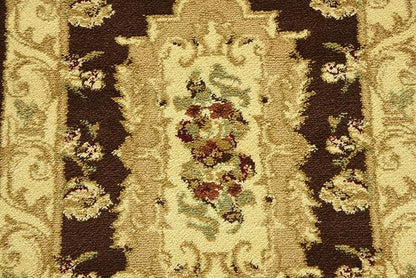 Unique Loom Versailles Collection Traditional Classic Floral Motif Area Rug (2' 2 x 6' 0 Runner, Brown/ Ivory)