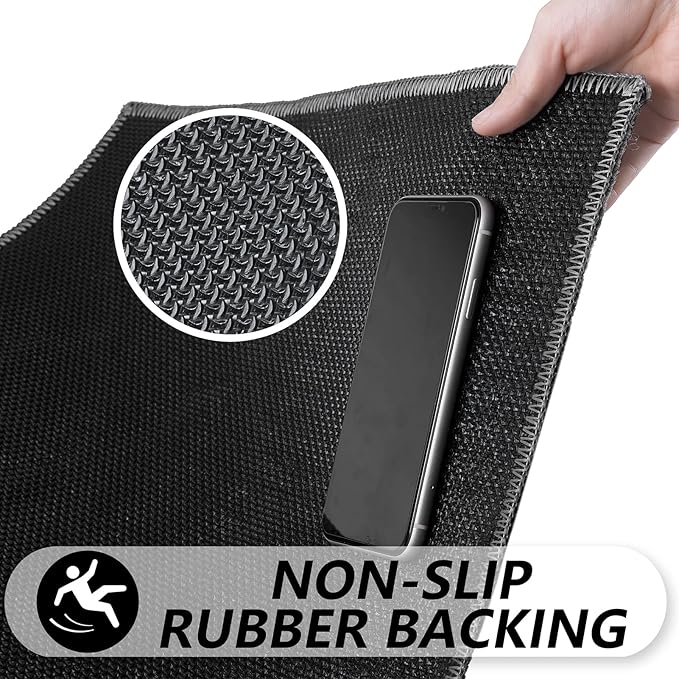Timo Indoor Doormat, Front Door Mat 36"x59" Absorbent Rubber Backing Non Slip Door Mats, Machine Washable Resist Dirt Low Profile Rugs for Entryway, Front Door Rugs Indoor for Muddy Wet Shoes, Black