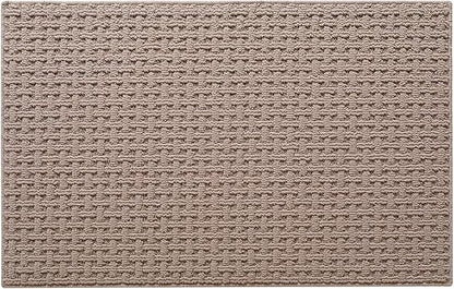 LUMI Washable Door Mat Indoor Entrance 36x60, Dirt Trapper Front Door Mats with Absorbent Interior and Non-Slip Rubber Backing, Entryway Doormat, Beige