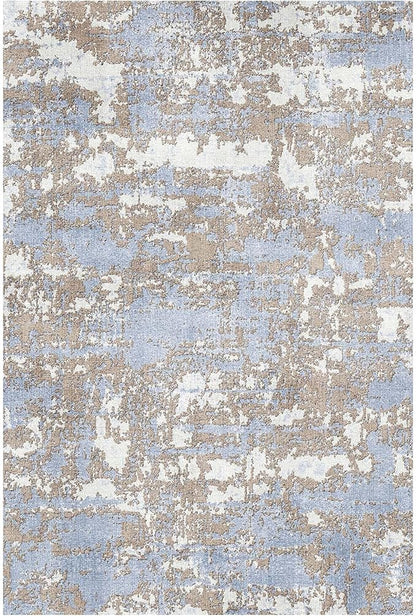WITSHOCK Living Room Area Rugs 6x9: Abstract Rugs Machine Washable for Bedroom Carpet Resistant Non-Slip Carpet Large Indoor Floor for Dining Room Farmhouse Nursery Blue Brown