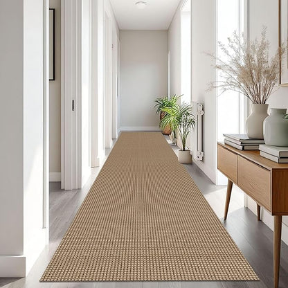 IOHOUZE Washable Exrea Long Hallway Runner Rug 3x16 Non Slip Rubber Backed Kitchen Runner Entryway Runner Indoor, Woven Rugs Floor Carpet for Kitchen Hall Entryway Stair, Orange/Tan/Brown