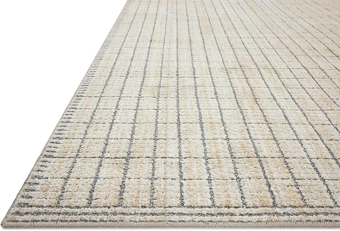 Loloi Amber Lewis Bexley Collection BEX-04 Slate/Natural 11'-6" x 15' Area Rug Neutral, Textured, Living, Bedroom, Dining, Carpet