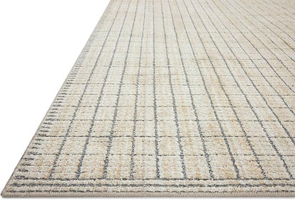 Loloi Amber Lewis Bexley Collection BEX-04 Slate/Natural 2'-7" x 12'-0" Runner Rug Neutral, Textured, Living, Bedroom, Dining, Carpet