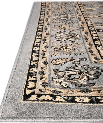 Unique Loom Sialk Hill Collection Area Rug - Washington (7' 1" x 10' Rectangle Gray/Black)