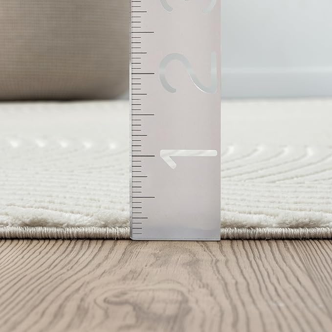 Abani Cream Area Rug for Living Room, Bedroom - Zen Reiki Pattern- 4 x 6 -Durable & Easy to Clean
