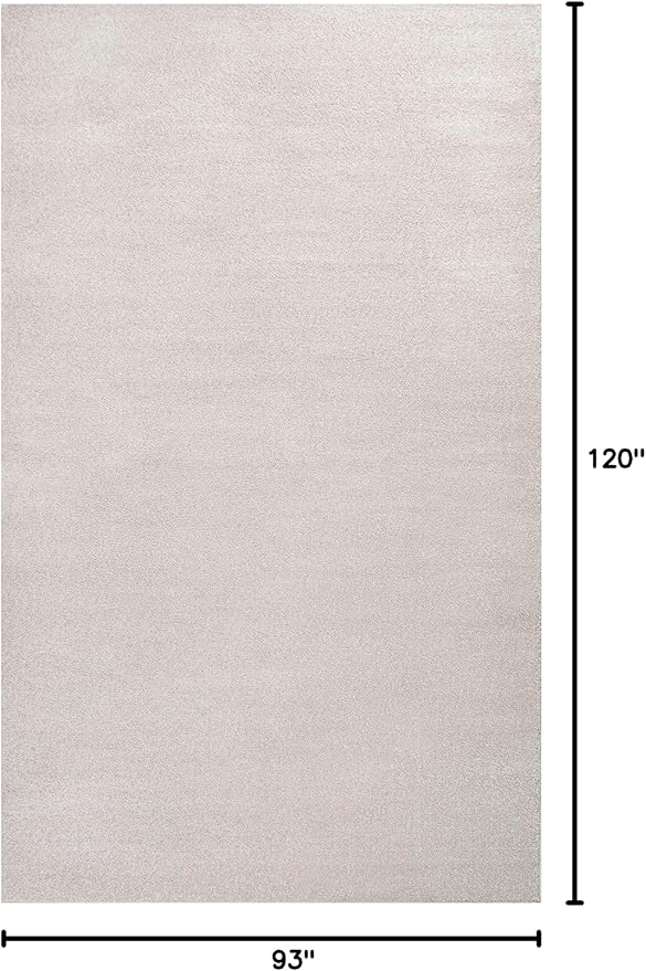 Eyely UES100D-8 Supersoft Haze Solid Low-Pile Indoor Area Rug Casual;Contemporary;Solid;Traditional, Bedroom, Kitchen, Living Room, Easy-Cleaning, Non-Shedding, 8 X 10, Ivory