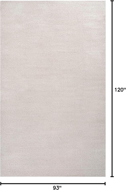 Eyely UES100D-8 Supersoft Haze Solid Low-Pile Indoor Area Rug Casual;Contemporary;Solid;Traditional, Bedroom, Kitchen, Living Room, Easy-Cleaning, Non-Shedding, 8 X 10, Ivory