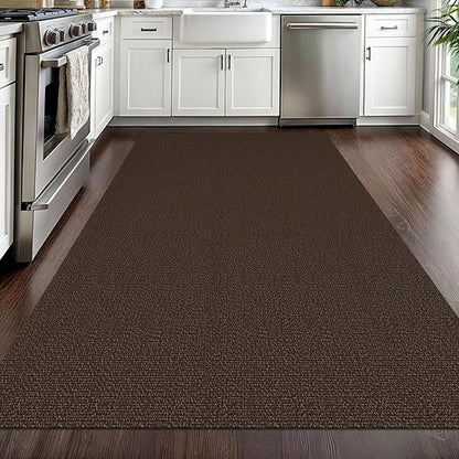 EARTHALL Washable Area Rug 4x6 Ft Non Slip Rugs for Entryway Braided Rubber Backed Bedroom Carpet Cotton Entry Rug Woven Floor Carpets for Bedroom Dining Room Living Room, Brown/Coffee