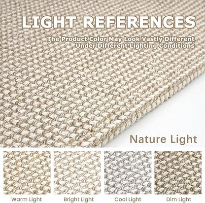 KOZYFLY Long Runners for Hallways 3x12 ft Washable Kitchen Runner Non Slip Rubber Backed Hallway Rugs Cotton Entryway Runner Rug Floor Carpet for Indoor Hall, Backdoor, Kitchen, Ivory/Khaki
