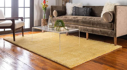Unique Loom Solo Collection Area Rug - Calabasas (7' 10" x 10' Rectangle, Yellow)
