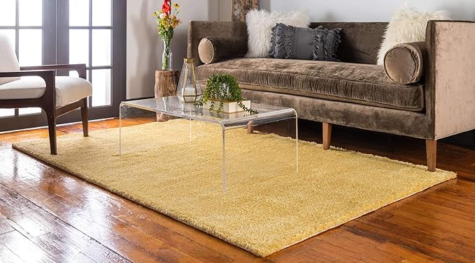 Unique Loom Solo Collection Area Rug - Calabasas (3' 3" x 5' 3" Rectangle, Yellow)