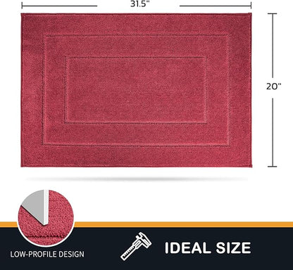 PURRUGS Dirt Trapping Door Mat 20" x 31.5", Non-Slip/Skid Machine Washable Entryway Rug, Dog Doormat, Super Absorbent Welcome Mat for Muddy Wet Shoes and Paws, Burgundy Red