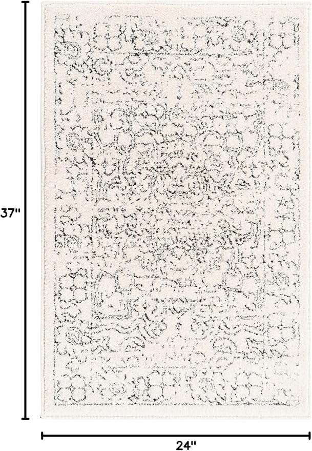Unique Loom Isabella Collection Area Rug - Adjani (2' x 3' 1" Rectangle, White/ Blue)