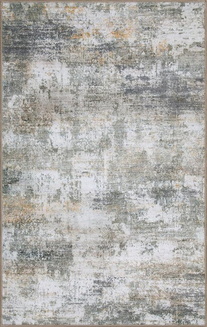 WILLSUN Washable Area Rugs, 4x6 Non-Slip Boho Large Area Rugs for Living Room, Bedroom, Machine Washable Vintage Rug, Indoor Floral Print Carpet for Home Decor, Kid & Pet Friendly Mat