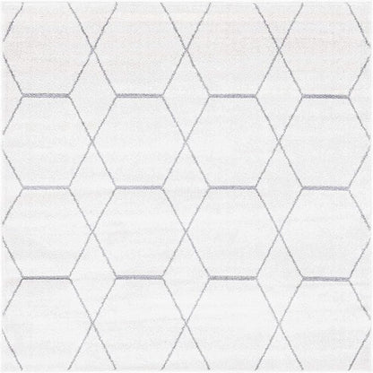 Unique Loom Trellis Frieze Collection Area Rug - Geometric (5' Square, Ivory/ Gray)