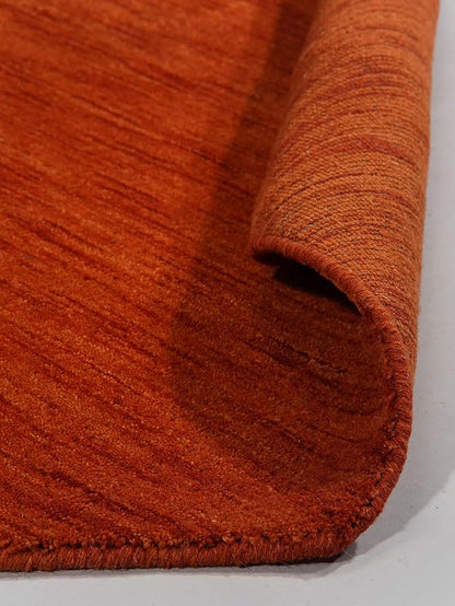 Hand Knotted Loom Wool ECO-Friendly Area Rugs - 6'x6', Octagon, Light Red Color, Solid Plain Design, High Pile Handmade Anti Skid Area Rugs for Living Room, Bed Room (L00111)