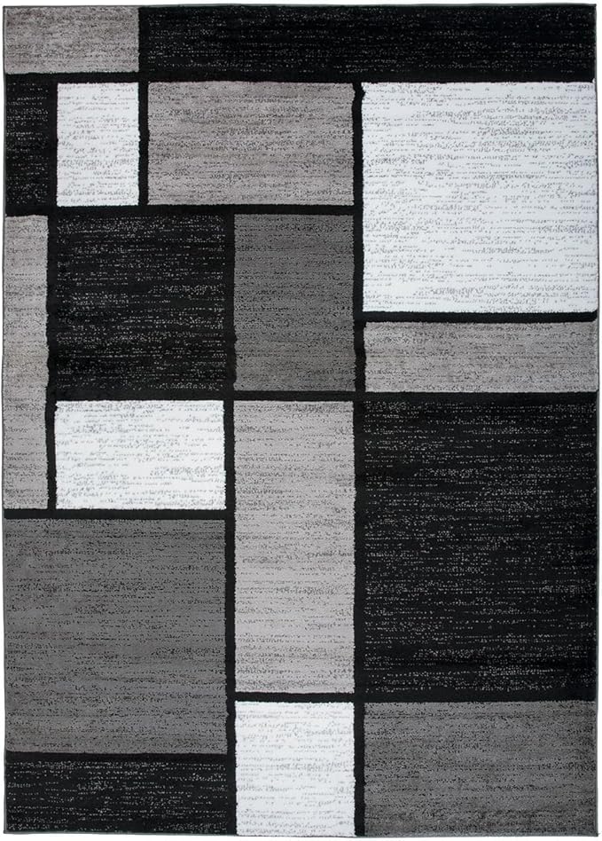 Rugshop Contemporary Modern Boxes for Home Office,Living Room,Bedroom,Kitchen Open Spaces Non Shedding Area Rug 12' x 15' Gray