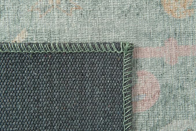 Revival Rugs Nimbus 8'x10' Zero-Shedding Area Rug for Living Room Bedroom - Oeko-TEX Certified, Low Pile, Spot Clean, Confetti, Mint Green