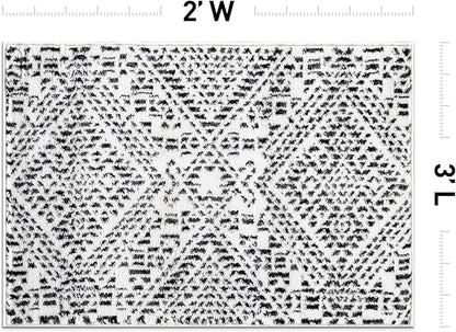 Rugshop Boho Cream Tribal Area Rug 2x3 – Modern Indoor Carpet for Living Room, Bedroom, or Entryway – Non-Shedding, Low Pile Geometric Design 2' x 3'