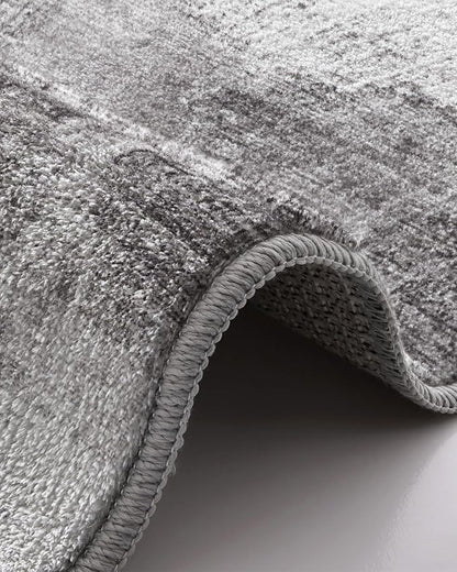 LUMI Washable Runner Rug, 3'x7' Non-Slip Hallway Mat, Low Profile Thin Long Carpeet for Laundry Kitchen Bedroom Office, Grey